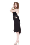 soft black and chiffon feathers draped skirt - Poema Tango Clothes: handmade luxury clothing for Argentine tango