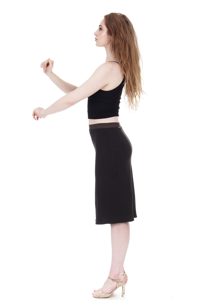 soft black pencil skirt - Poema Tango Clothes: handmade luxury clothing for Argentine tango