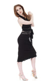 soft black ruched skirt - Poema Tango Clothes: handmade luxury clothing for Argentine tango