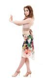 spring painting fluted skirt - Poema Tango Clothes: handmade luxury clothing for Argentine tango
