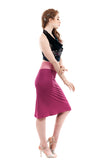 strawberry milkshake ruched skirt - Poema Tango Clothes: handmade luxury clothing for Argentine tango