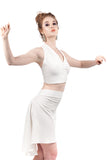 swan sport jersey halter top - Poema Tango Clothes: handmade luxury clothing for Argentine tango