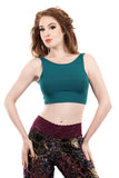 teal pine dance crop - Poema Tango Clothes: handmade luxury clothing for Argentine tango