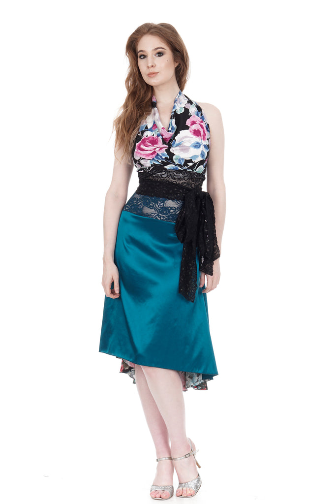 Poema Tango Clothes | the signature skirt in aquamarine & painted field ...
