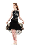 the signature skirt in black rust and silk feathers - Poema Tango Clothes: handmade luxury clothing for Argentine tango