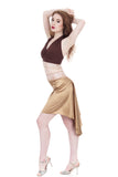 the signature skirt in champagne and blush lace - Poema Tango Clothes: handmade luxury clothing for Argentine tango