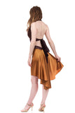 the signature skirt in cinnamon gold and gilded plum - Poema Tango Clothes: handmade luxury clothing for Argentine tango