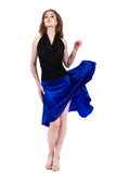 the signature skirt in cobalt blue silk - Poema Tango Clothes: handmade luxury clothing for Argentine tango