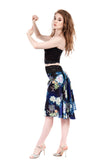 the signature skirt in cobalt peony silk - Poema Tango Clothes: handmade luxury clothing for Argentine tango