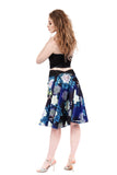 the signature skirt in cobalt peony silk - Poema Tango Clothes: handmade luxury clothing for Argentine tango