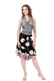the signature skirt in cream tulip & jacquard garden - Poema Tango Clothes: handmade luxury clothing for Argentine tango