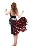 the signature skirt in inked vines & burgundy cranes - Poema Tango Clothes: handmade luxury clothing for Argentine tango