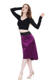 the signature skirt in luminous orchid - Poema Tango Clothes: handmade luxury clothing for Argentine tango