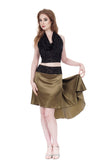 the signature skirt in martini olive - Poema Tango Clothes: handmade luxury clothing for Argentine tango