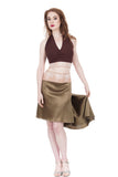 the signature skirt in martini olive and blush lace - Poema Tango Clothes: handmade luxury clothing for Argentine tango