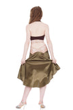 the signature skirt in martini olive and blush lace - Poema Tango Clothes: handmade luxury clothing for Argentine tango