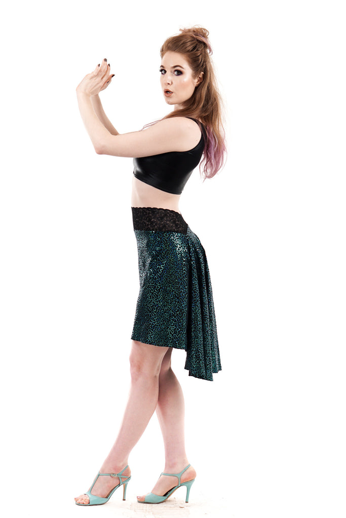 the signature skirt in mermaid sequins - Poema Tango Clothes: handmade luxury clothing for Argentine tango