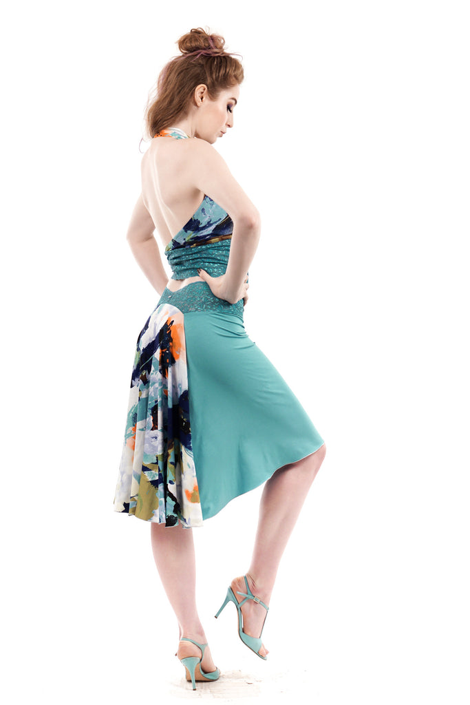 the signature skirt in modern palette - Poema Tango Clothes: handmade luxury clothing for Argentine tango