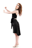 the signature skirt in neoprene leather and sequins - Poema Tango Clothes: handmade luxury clothing for Argentine tango