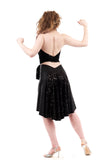 the signature skirt in neoprene leather and sequins - Poema Tango Clothes: handmade luxury clothing for Argentine tango