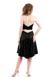 the signature skirt in neoprene leather and sequins - Poema Tango Clothes: handmade luxury clothing for Argentine tango