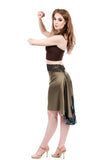the signature skirt in olive and mazarine - Poema Tango Clothes: handmade luxury clothing for Argentine tango