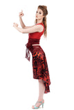 the signature skirt in red blown roses - Poema Tango Clothes: handmade luxury clothing for Argentine tango
