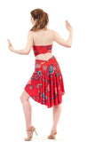 the signature skirt in red porcelain - Poema Tango Clothes: handmade luxury clothing for Argentine tango