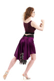 the signature skirt in silk berry and burnout velvet - Poema Tango Clothes: handmade luxury clothing for Argentine tango