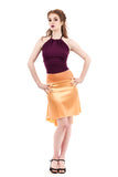 the signature skirt in silk peach - Poema Tango Clothes: handmade luxury clothing for Argentine tango