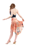 the signature skirt in sunset cranes - Poema Tango Clothes: handmade luxury clothing for Argentine tango