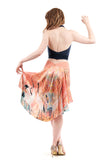 the signature skirt in sunset cranes - Poema Tango Clothes: handmade luxury clothing for Argentine tango
