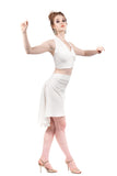 the signature skirt in swan sport jersey - Poema Tango Clothes: handmade luxury clothing for Argentine tango