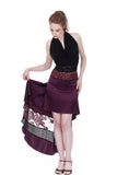 the signature skirt in wine silk and chiffon