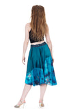 turquoise & azure petals silk skirt - Poema Tango Clothes: handmade luxury clothing for Argentine tango