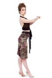 violet pelt ruched skirt - Poema Tango Clothes: handmade luxury clothing for Argentine tango