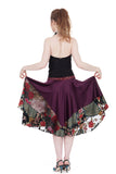 wine silk & peacock burnout velvet circle skirt - Poema Tango Clothes: handmade luxury clothing for Argentine tango