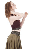 wood nymph ruched halter - Poema Tango Clothes: handmade luxury clothing for Argentine tango