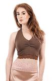 wood sage and ashes of roses halter - Poema Tango Clothes: handmade luxury clothing for Argentine tango